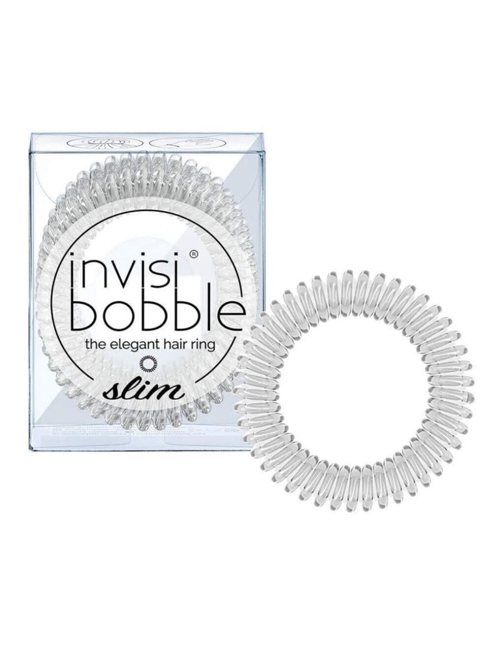 Invisibobble Slim Elegant Hair Ring Ties in Crystal Clear | NEW | 3 Pack